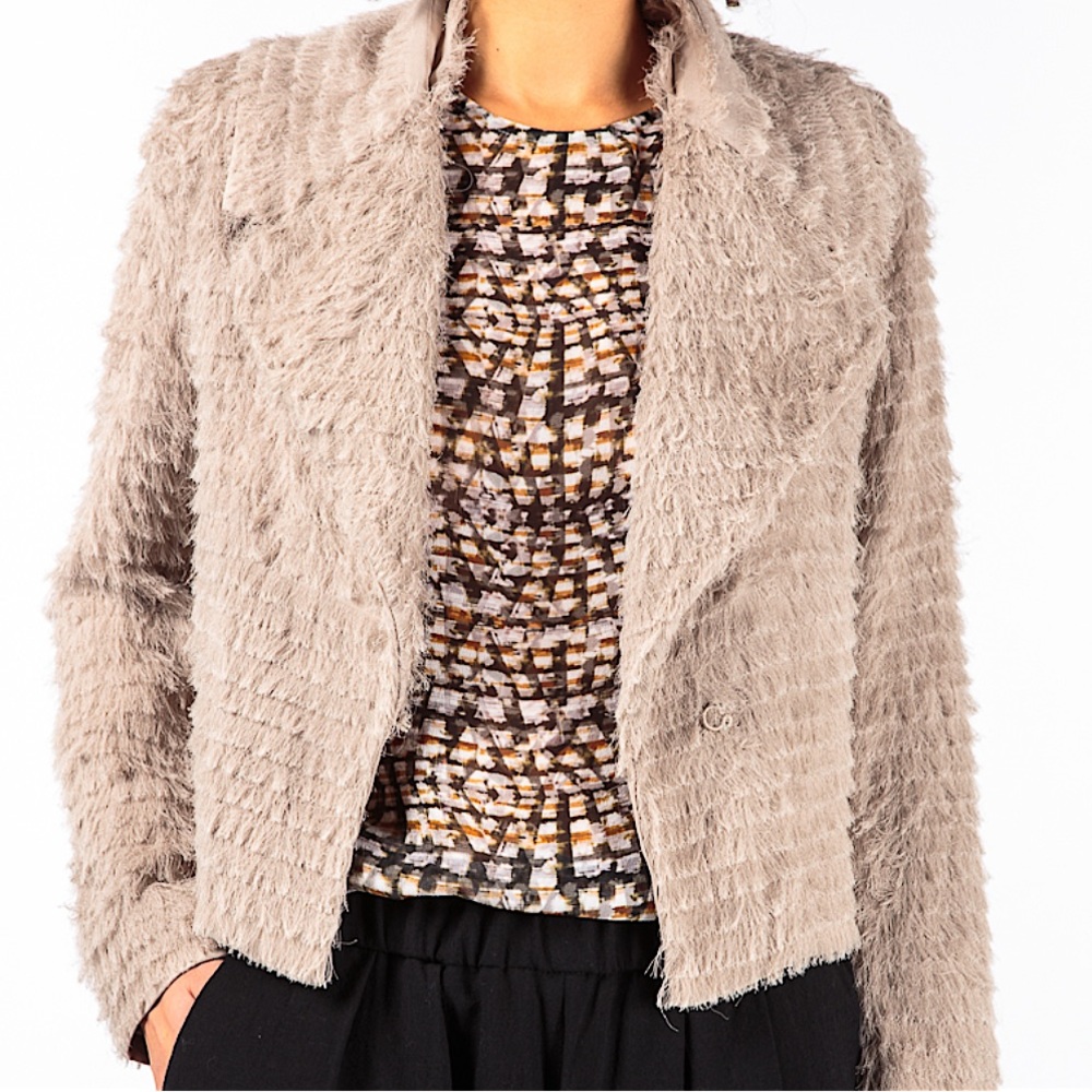 BARDOT Faux Fur Coat in Dusty Rose SZ 8